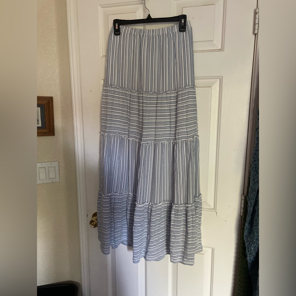 Striped Blue and White Women's Skirt
